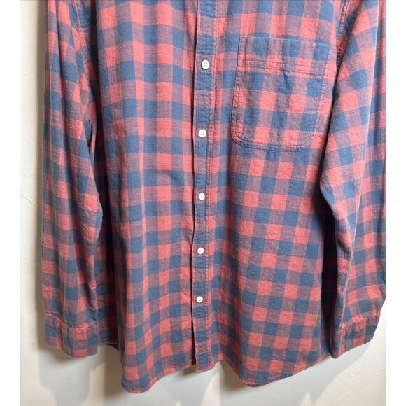 American Eagle Super Soft Blue Coral Check Long Sleeve Shirt Men's Size XXL - Picture 3 of 14